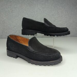 Cole Haan Kids Black Suede Leather Slip On Loafers Comfort Shoes Women's 5